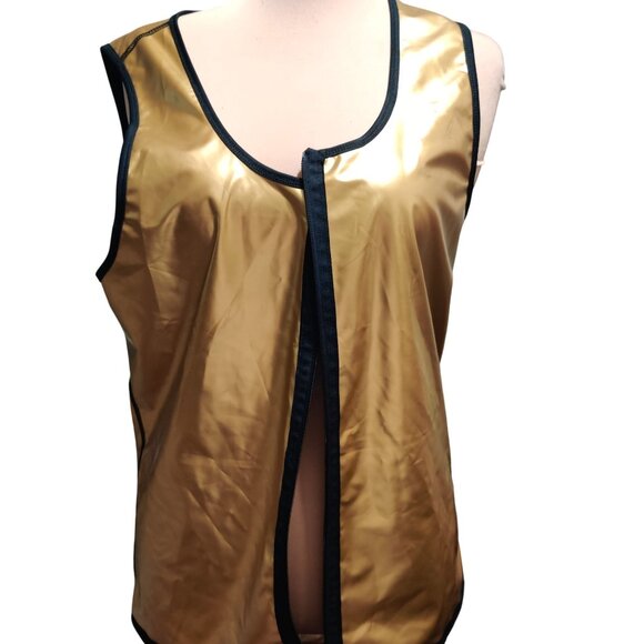 Sweat Sauna Vest XXL Womens Tank Top Black Gold Zip Compression Workout Shaper - Picture 7 of 12